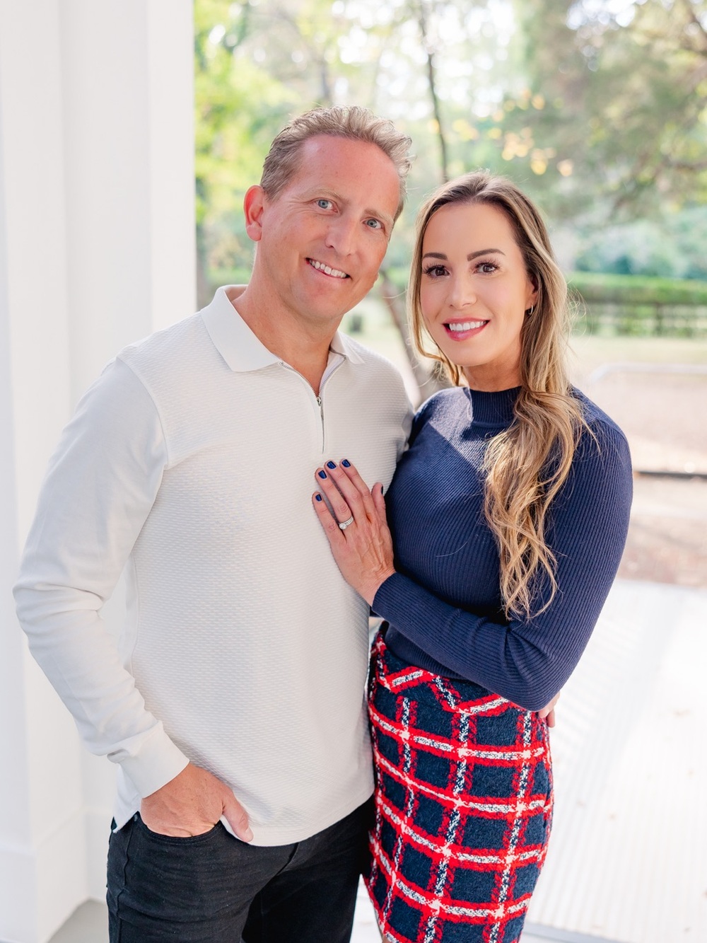 English Factory Red Navy Check Boucle Mini Skirt Small Ole Miss ❤️💙